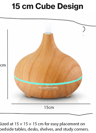 Ultrasonic Aroma Essential Oil Diffuser & Cool Mist Humidifier 9W 7 LED Colours 4 Timers Auto Shut-Off