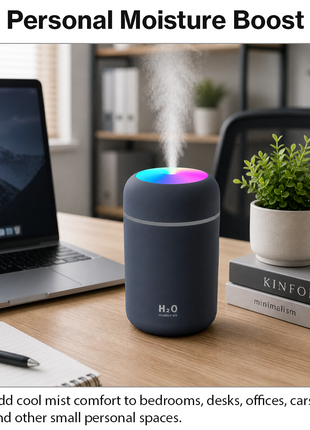 300ml USB Cool Mist Humidifier with LED Light-grey