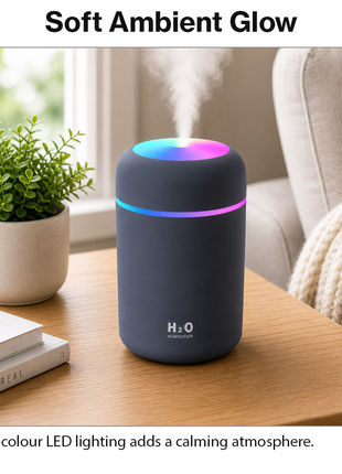 300ml USB Cool Mist Humidifier with LED Light-grey