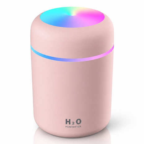 300ml USB Cool Mist Humidifier with LED Light-Pink