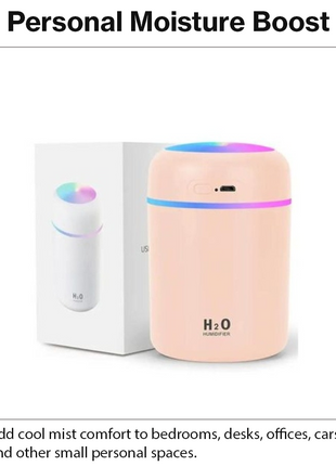 300ml USB Cool Mist Humidifier with LED Light-Pink
