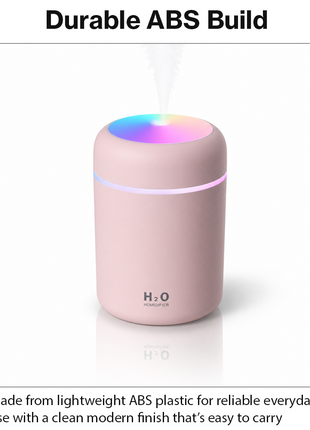 300ml USB Cool Mist Humidifier with LED Light-Pink
