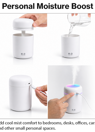 300ml USB Cool Mist Humidifier with LED Light