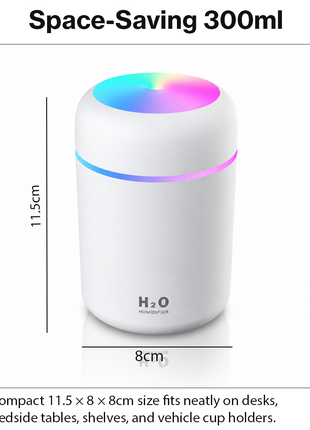 300ml USB Cool Mist Humidifier with LED Light