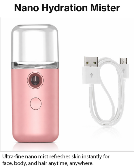 Portable Nano Mist Sprayer 30 ml Pink USB Rechargeable Facial Mister