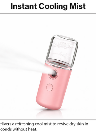 Portable Nano Mist Sprayer 30 ml Pink USB Rechargeable Facial Mister