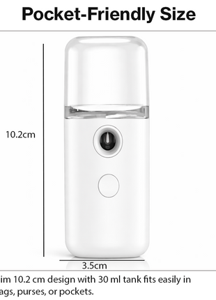 Portable Nano Mist Sprayer 30 ml USB Rechargeable Facial Mister