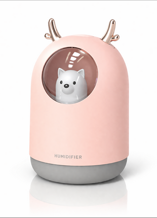 USB Cute Puppy Mini Cool Mist Humidifier with 7-Color LED