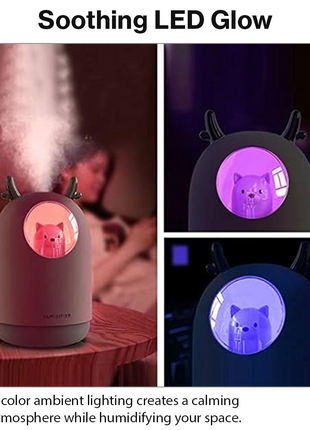 USB Cute Puppy Mini Cool Mist Humidifier with 7-Color LED