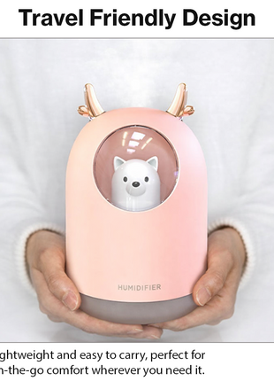 USB Cute Puppy Mini Cool Mist Humidifier with 7-Color LED