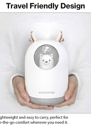 USB Cute Puppy Mini Cool Mist Humidifier with 7-Color LED