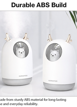 USB Cute Puppy Mini Cool Mist Humidifier with 7-Color LED