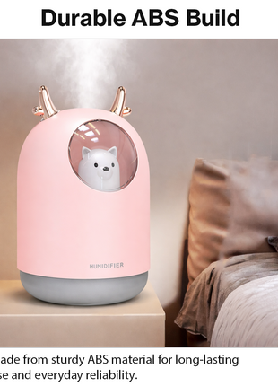USB Cute Puppy Mini Cool Mist Humidifier with 7-Color LED