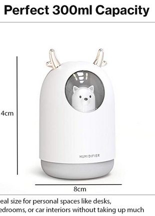 USB Cute Puppy Mini Cool Mist Humidifier with 7-Color LED