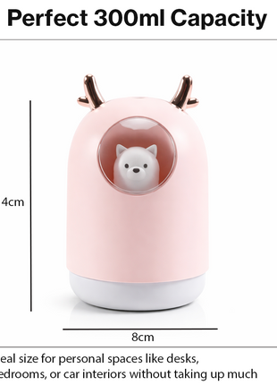 USB Cute Puppy Mini Cool Mist Humidifier with 7-Color LED
