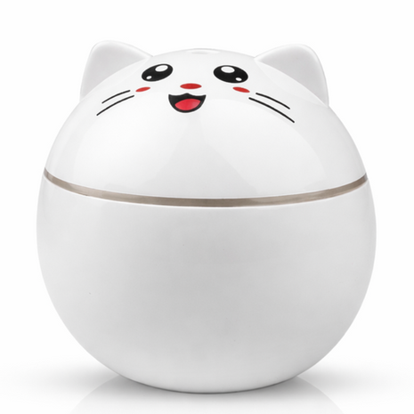 Cat Shape Mini Humidifier with RGB Night Light, USB-C Rechargeable Cool Mist Aroma Diffuser, 20 dB Quiet, Auto Shut-Off, 100×70×100 mm