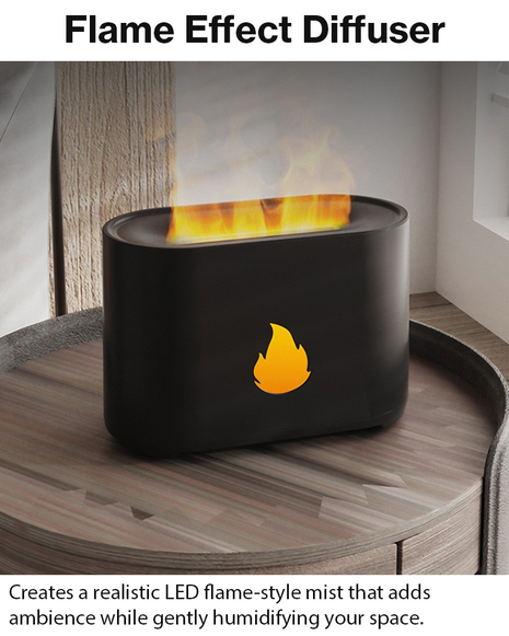 Flame Air Diffuser Humidifier LED with Remote USB