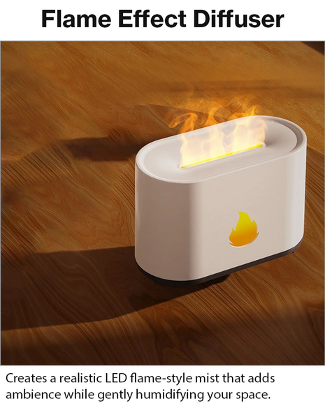 Flame Air Diffuser Humidifier LED with Remote USB