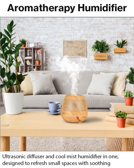 500ml Ultrasonic Aroma Diffuser Cool Mist Humidifier with 7 LED Lights, Auto Shut-Off, 1H/3H/6H Timer, AC100-240V Adapter