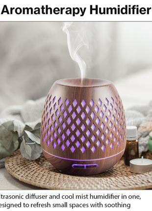 500ml Ultrasonic Aroma Diffuser Cool Mist Humidifier with 7 LED Lights, Auto Shut-Off, 1H/3H/6H Timer, AC100-240V Adapter