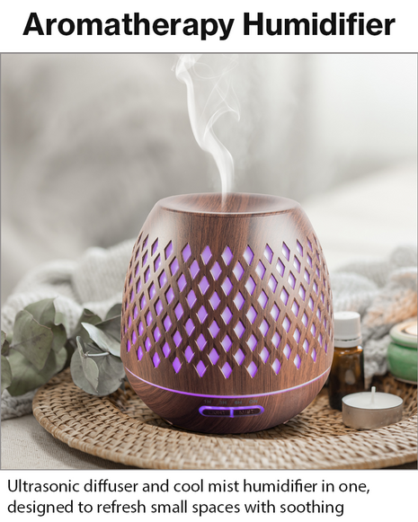 500ml Ultrasonic Aroma Diffuser Cool Mist Humidifier with 7 LED Lights, Auto Shut-Off, 1H/3H/6H Timer, AC100-240V Adapter