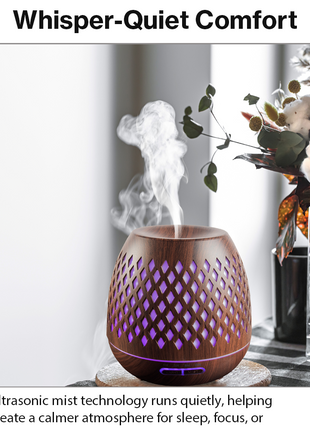 500ml Ultrasonic Aroma Diffuser Cool Mist Humidifier with 7 LED Lights, Auto Shut-Off, 1H/3H/6H Timer, AC100-240V Adapter