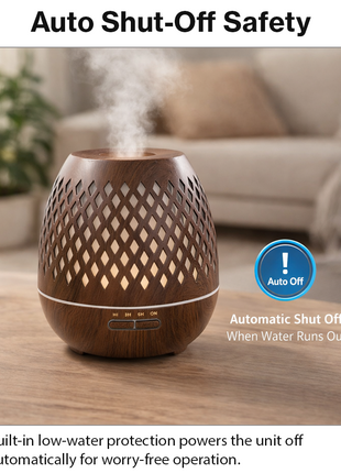 500ml Ultrasonic Aroma Diffuser Cool Mist Humidifier with 7 LED Lights, Auto Shut-Off, 1H/3H/6H Timer, AC100-240V Adapter