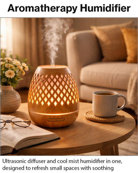 500ml Ultrasonic Aroma Diffuser Cool Mist Humidifier with 7 LED Lights, Auto Shut-Off, 1H/3H/6H Timer, AC100-240V Adapter