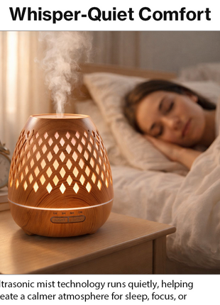 500ml Ultrasonic Aroma Diffuser Cool Mist Humidifier with 7 LED Lights, Auto Shut-Off, 1H/3H/6H Timer, AC100-240V Adapter