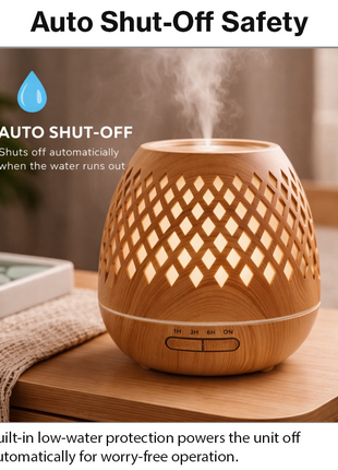 500ml Ultrasonic Aroma Diffuser Cool Mist Humidifier with 7 LED Lights, Auto Shut-Off, 1H/3H/6H Timer, AC100-240V Adapter