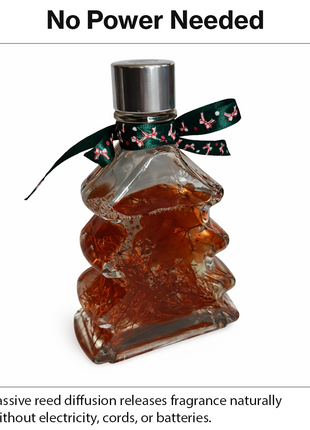 Christmas Tree Reed Diffuser Gift Set – 5 Reed Sticks, Decorative Home Aroma Diffuser 8×4.5×15cm