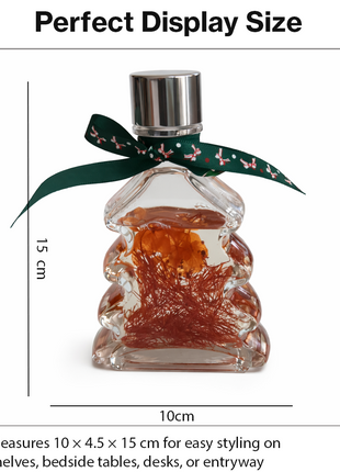Christmas Tree Reed Diffuser Gift Set – 5 Reed Sticks, Decorative Home Aroma Diffuser 8×4.5×15cm