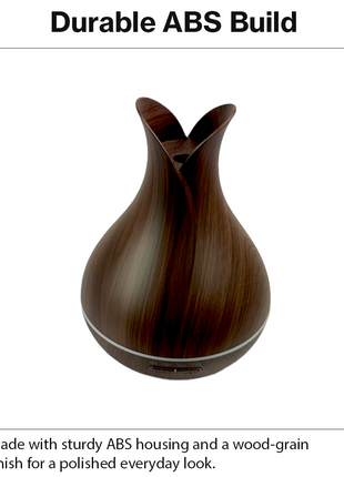 500 mL Ultrasonic Aroma Diffuser Wood Grain LED Mist Humidifier 4 Timer Modes Auto Shut-Off for Home Bedroom Office Spa Relaxation