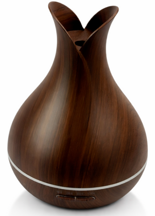 500 mL Ultrasonic Aroma Diffuser Wood Grain LED Mist Humidifier 4 Timer Modes Auto Shut-Off for Home Bedroom Office Spa Relaxation