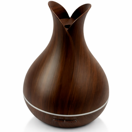 500 mL Ultrasonic Aroma Diffuser Wood Grain LED Mist Humidifier 4 Timer Modes Auto Shut-Off for Home Bedroom Office Spa Relaxation