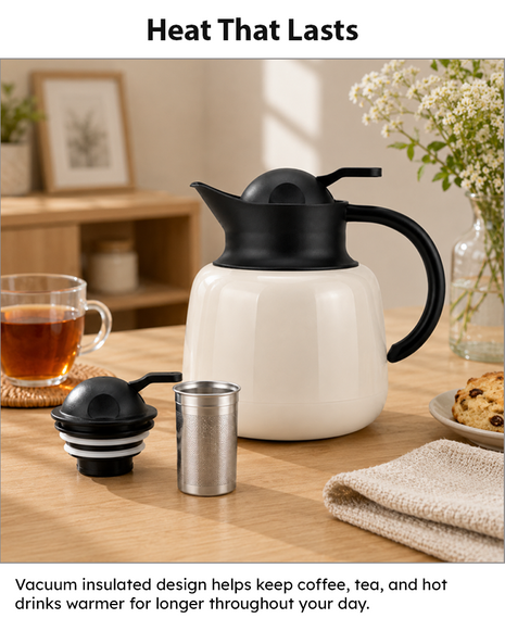 750ml Vacuum Insulated Thermal Carafe Pot with SUS304 Filter and Lock