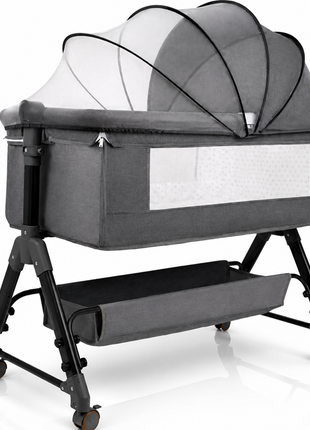 Kiddies Club Bedside Baby Sleeper Crib with Mosquito Net