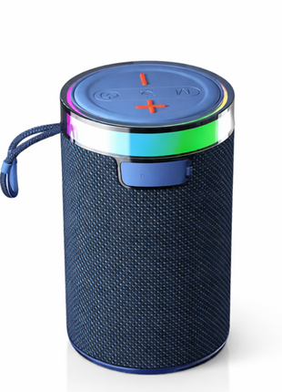 Wireless Bluetooth Speaker  Blue 5W RGB Light Portable TF USB Playback 1200mAh USB-C