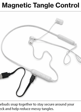 Wireless Neckband Headset Bluetooth 4.2 Magnetic Earbuds NFC Multipoint Voice Prompt Rechargeable Li-ion Battery