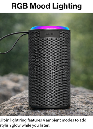 Wireless Bluetooth Speaker  Grey 5W RGB Light Portable TF USB Playback 1200mAh USB