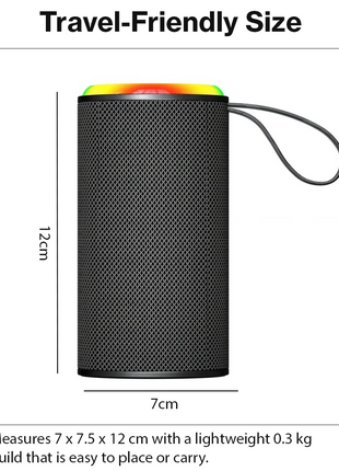 Wireless Bluetooth Speaker  Grey 5W RGB Light Portable TF USB Playback 1200mAh USB