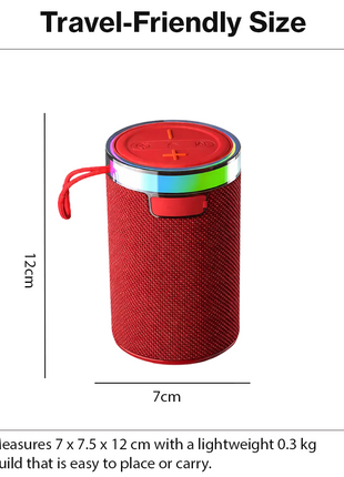 Wireless Bluetooth Speaker  Red 5W RGB Light Portable TF USB Playback 1200mAh USB