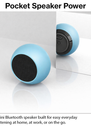 Mini Bluetooth 5.1 Metal Bass Speaker, USB Rechargeable 0-5W