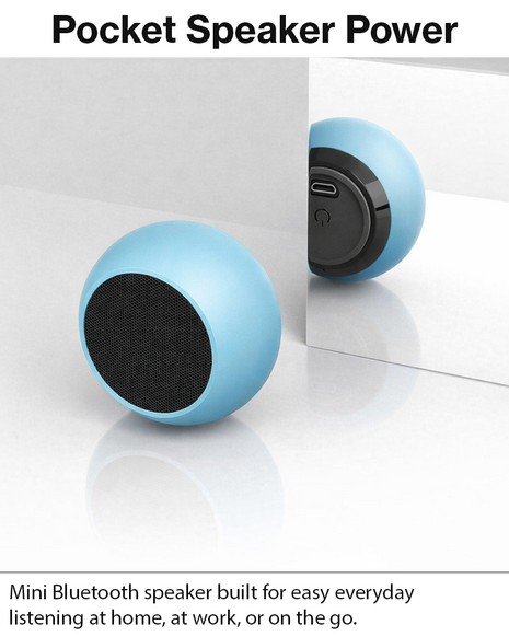 Mini Bluetooth 5.1 Metal Bass Speaker, USB Rechargeable 0-5W