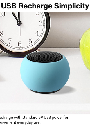 Mini Bluetooth 5.1 Metal Bass Speaker, USB Rechargeable 0-5W