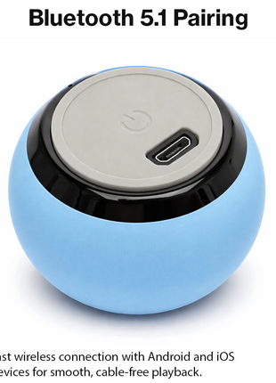 Mini Bluetooth 5.1 Metal Bass Speaker, USB Rechargeable 0-5W