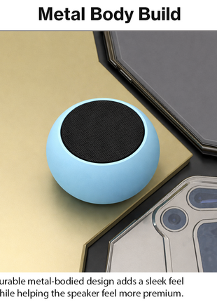 Mini Bluetooth 5.1 Metal Bass Speaker, USB Rechargeable 0-5W
