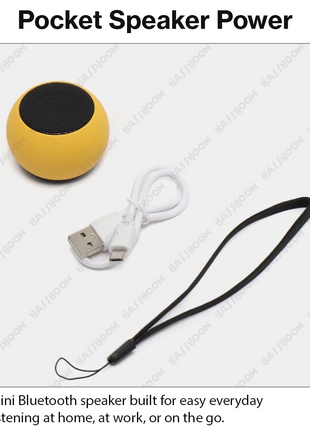 Mini Bluetooth 5.1 Metal Bass Speaker, USB Rechargeable 0-5W