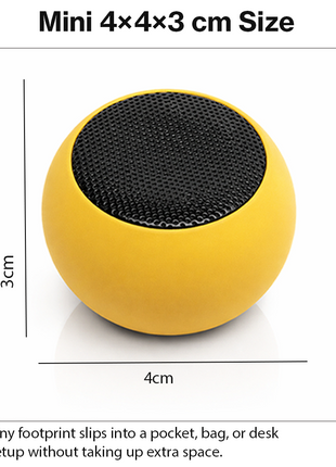 Mini Bluetooth 5.1 Metal Bass Speaker, USB Rechargeable 0-5W