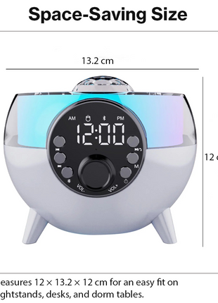 Wireless Bluetooth Speaker with Wireless Charging Pad, 3000 mAh Battery, RGB Light, Alarm Clock, FM Radio, USB/TF Playback, 30 W